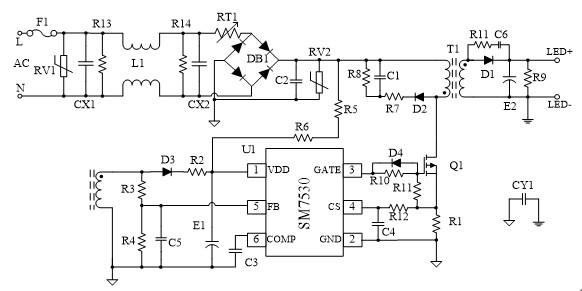 隔離型高功率因數(shù)【LED凈化燈】照明驅(qū)動(dòng)方案SM7530 隔離型高功率因數(shù)【LED凈化燈】照明驅(qū)動(dòng)方案SM7530